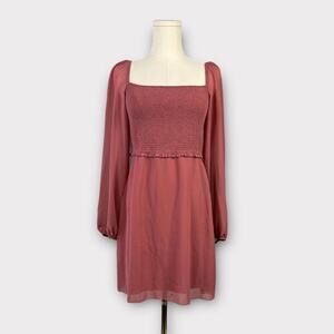 Wilfred Villa Blush Pink Smocked Mini Dress Size 10